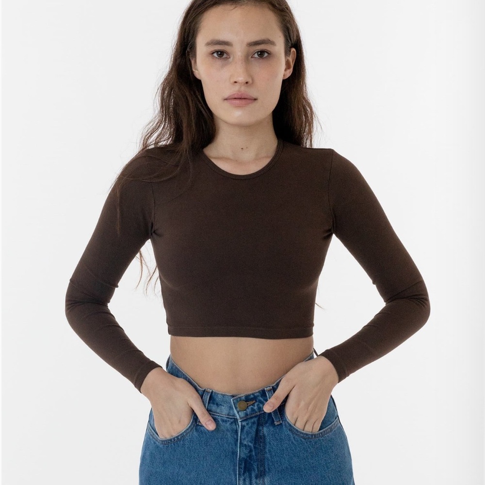 Los Angeles Apparel Garment Dye Crop Long Sleeve